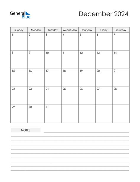 December 2024 Calendar (PDF Word Excel)