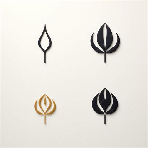 Premium AI Image | Minimalistic Logo Design and Variations on White Background