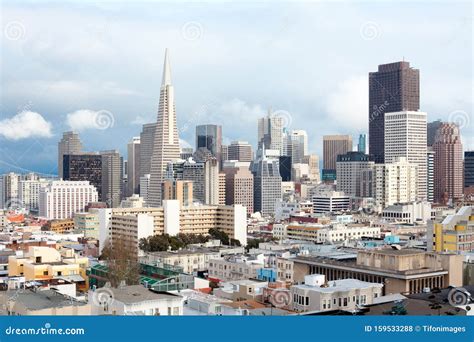 Skyline of Financial District and North Beach Neighborhood, San ...