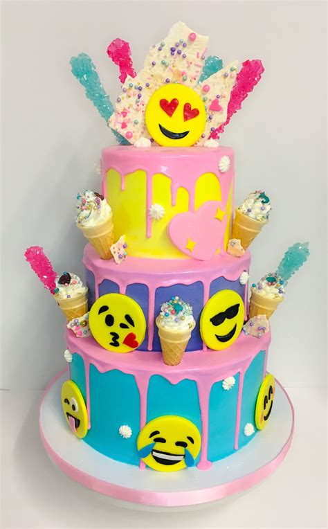 Emoji drip cake. | Emoji birthday cake, Novelty birthday cakes, Cool birthday cakes