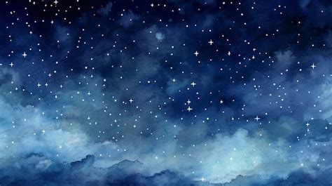 Watercolor Night Sky with Stars | Premium AI-generated image