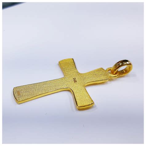 24k Solid Gold Cross Pendant 999 Crucifix Men's Cross by | Etsy