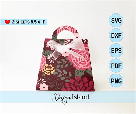 Gift Bag Template SVG Paper Bag Template SVG Pochette Gift Bag Template ...