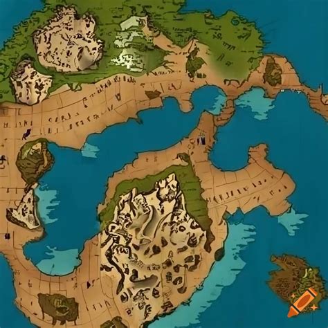 Detailed fantasy world map