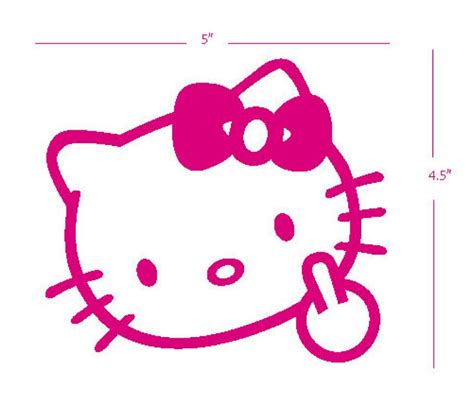 HELLO KITTY MIDDLE FINGER FLIP OFF CAR DECAL STICKER VINYL LOGO VEHICLE ...