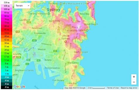 Sydney topographic map - Topographic map sydney (Australia)