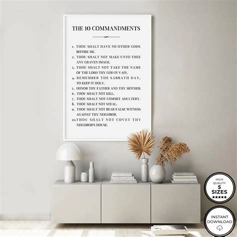 Exodus 20 the 10 Commandments Printable Blessing Art - Etsy