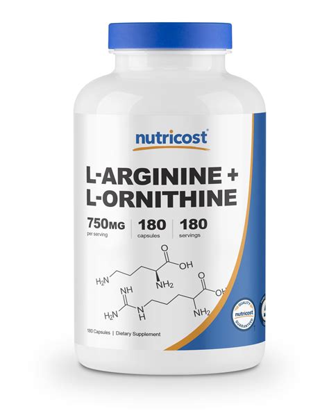 Nutricost L-Arginine L-Ornithine 750mg, 180 Capsules - Non-GMO & Gluten Free 702669932530 | eBay