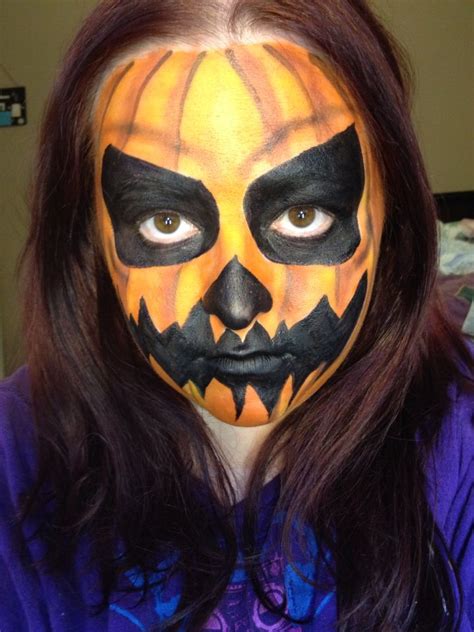 Jack o lantern face paint. #makeup #halloween #facepaint | Jack o ...