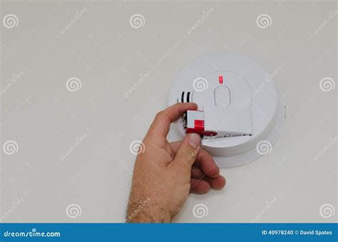 Smoke Detector Battery Replacement Stock Photo - Image of safety, volt ...