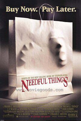 NEEDFUL THINGS Movie POSTER 27x40 Ed Harris Bonnie Bedelia Max von Sydow Amanda | eBay