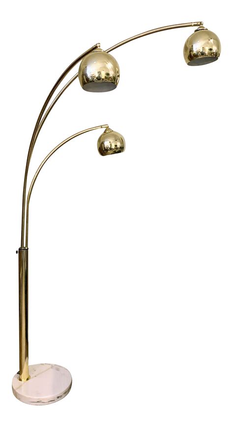 Mid-Century Modern Three Arm Brass Arc Floor Lamp | Arc floor lamps, Floor lamp, Lamp