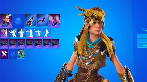 Golden Aloy Fortnite Skin concept showcase (Horizon Zero Dawn x Fortnite collaboration ...