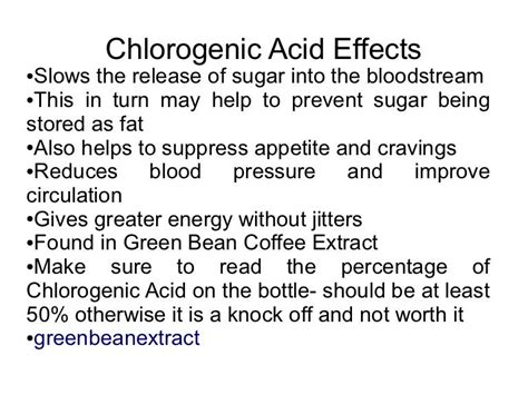 Chlorogenic acid effects