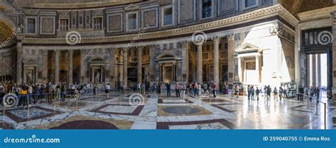 Panoramic Photo of the Inside of the Pantheon in Rome, Italy Editorial Image - Image of inside ...