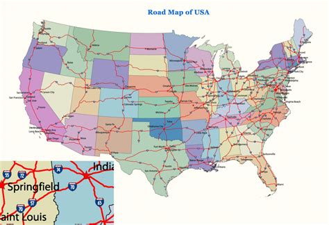 Printable Map Of The United States With Major Cities And Highways - Printable US Maps
