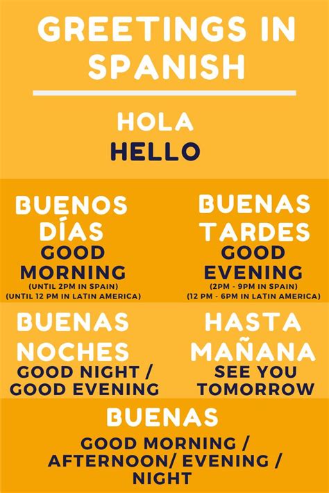 Spanish Greetings | Spanish greetings, Spanish conversation, How to speak spanish