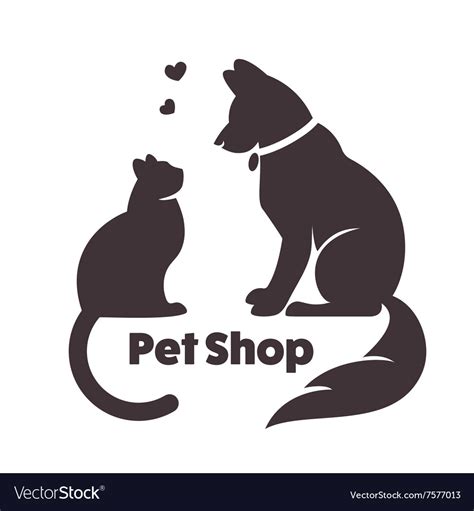 Cat and dog signs logo Royalty Free Vector Image