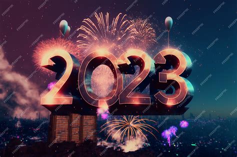 Premium AI Image | A fireworks display with the numbers 2023 on it