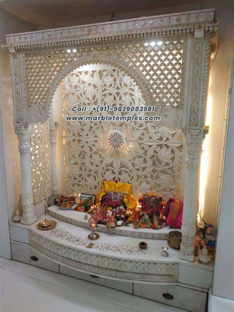 White Marble Hindu Temple Designs for Home Price in Jaipur,India | MarbleTemples