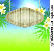 900+ Summer Background With Wooden Banner Clip Art | Royalty Free - GoGraph