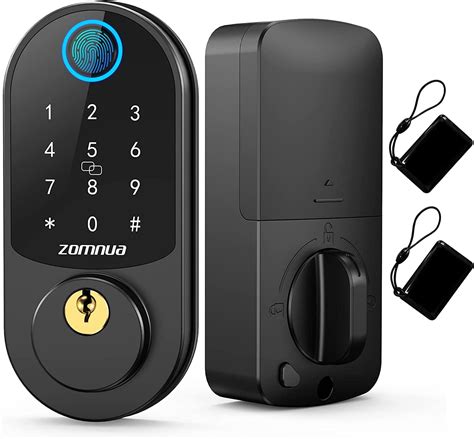 Keyless Entry Door Lock, Zomnua Fingerprint Door Lock with Keypads, Electronic Digital Deadbolt ...