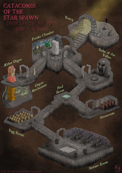 A map of the "Plateau of Leng"! | Dungeon maps, Map, Fantasy map