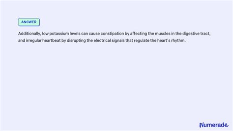 SOLVED: 1) Describe one of the following disorders: hyponatremia, hypernatremia, hypokalemia ...