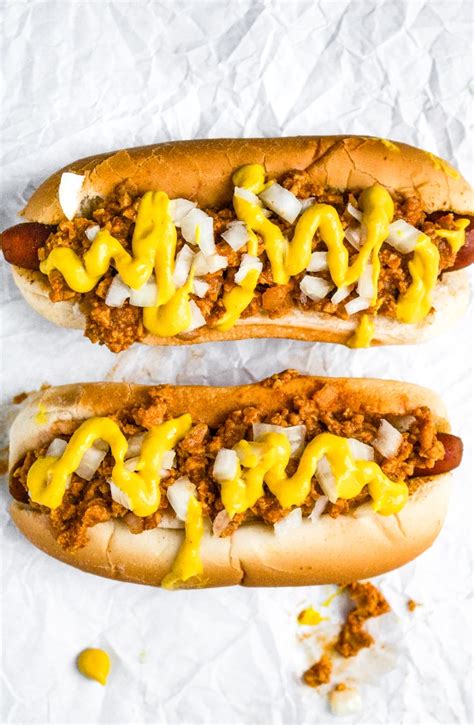 Vegan Coney Dog Recipe - easy vegetarian chili dogs made with TVP