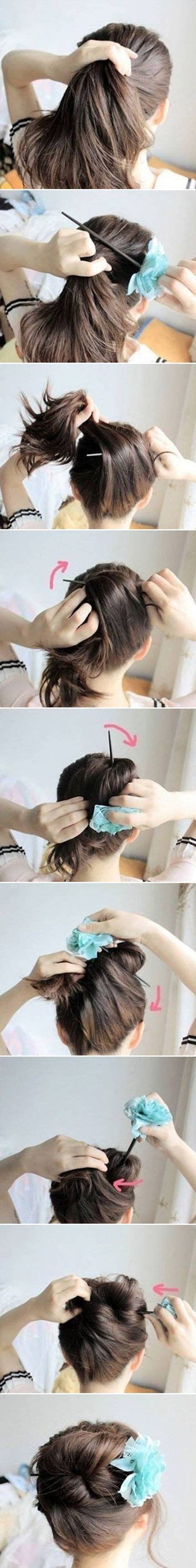 How to DIY Easy Bun Hairstyle Using Chopstick #fashion #hairstyle | Hair styles, Long hair ...