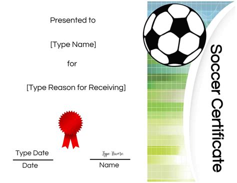 Editable Soccer Certificate Template