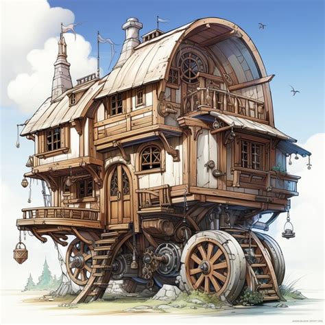 Premium AI Image | Fantasy House on Wheels