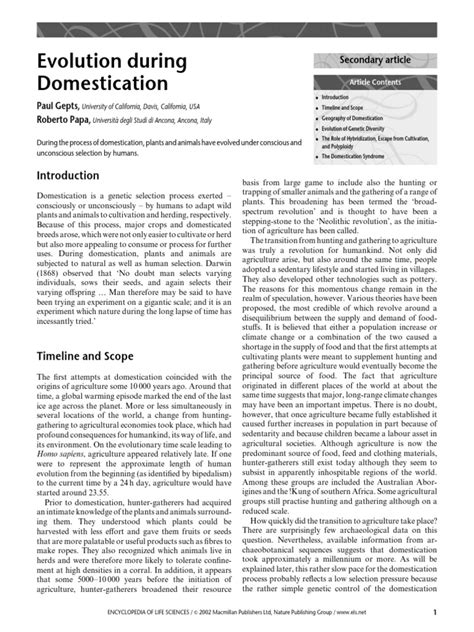 Evolution During Domestication | PDF | Domestication | Hybrid (Biology)