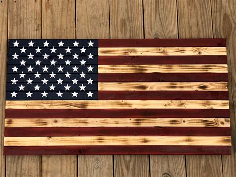 American Wood Flag, Wood American Flag, Wood American Flag Decor ...