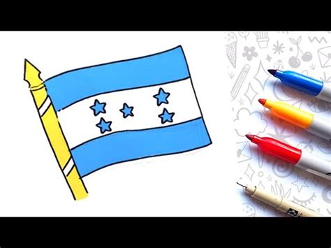 Como Dibujar la Bandera de Honduras Paso a Paso 🇭🇳 Dibujos de Banderas ...