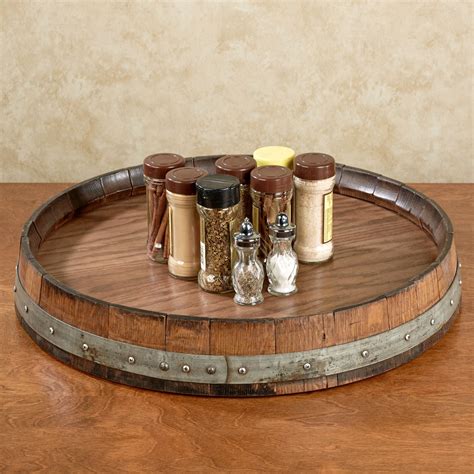 Reclaimed Wine Barrel Large Lazy Susan