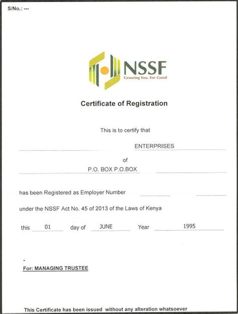 Nssf Employee Registration Form Kenya - MPLOYME