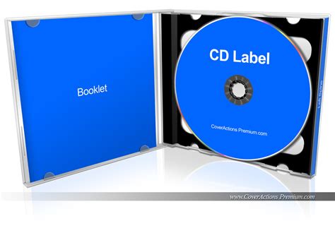 Open CD Jewel Case Mockup | Cover Actions Premium | Mockup PSD Template