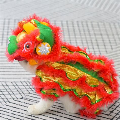 Chinese Dragon Dog Costume New Year Red Lucky Cosplay Festival Dress-up ...