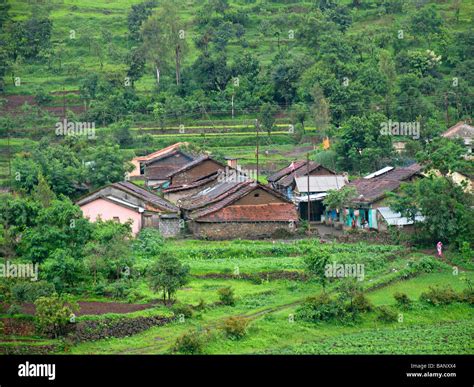 landscape, houses in the farm. village Stock Photo - Alamy