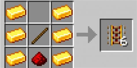 Minecraft Powered Rail Recipe