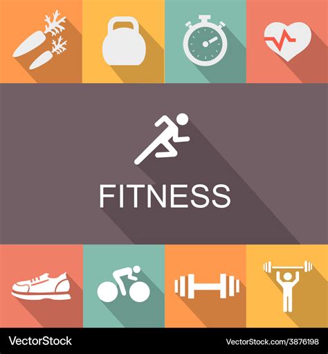 Fitness background in flat style Royalty Free Vector Image