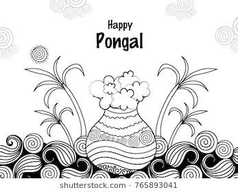 Pongal Line Drawing - Draw easy