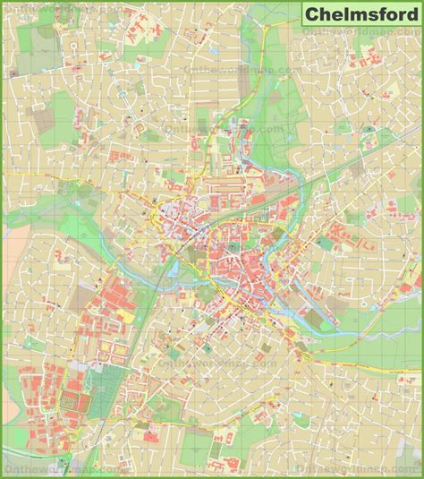 Detailed map of Chelmsford
