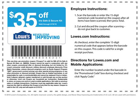 Lowes Coupons – Download & Print - Free Printable Lowes Coupons | Free ...