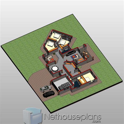 4 Bedroom House Floor Plan - Modern Home Plans
