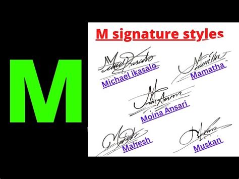 Signature with M | signature ideas for letter M | M signature style - YouTube