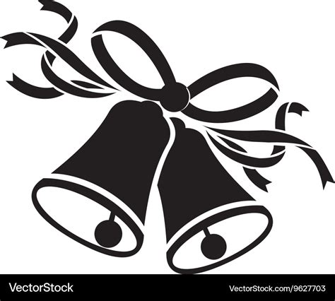 Wedding bells black Royalty Free Vector Image - VectorStock