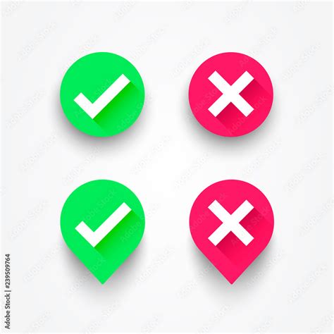 Vector Illustration Check box list icons set. Green checkmark OK and ...