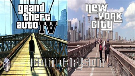 Grand Theft Auto IV (GTA IV) Liberty City - New York City Comparison - 3 of 3 - YouTube